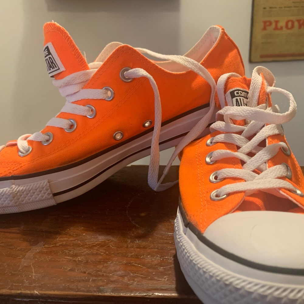 Neon orange converse